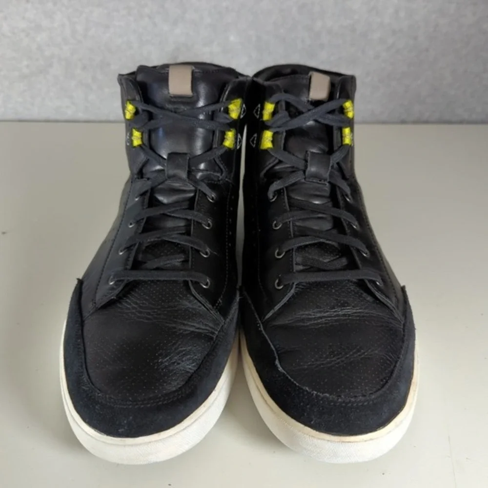COLE HAAN Owen Sport Black‎ High Top Sz 13M Men Leather/suede Lace-Up White Sole